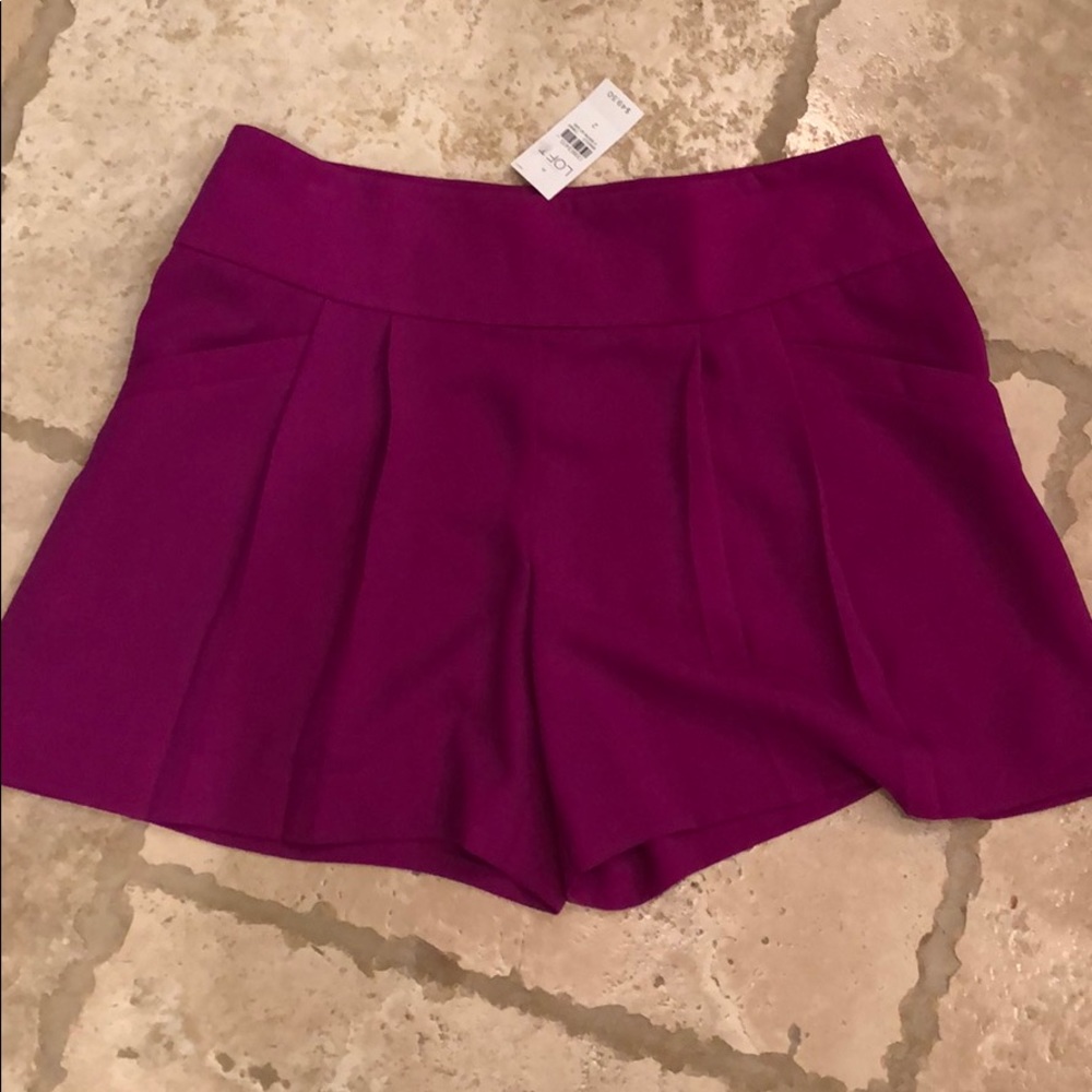 Loft Pleated Crepe shorts size 2 nwt